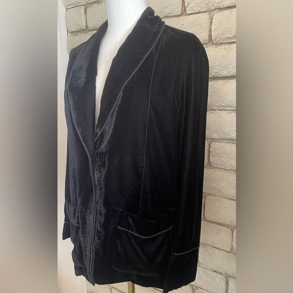 Max Studio Elegant Black Velvet Women's Jacket - Picture 2 of 9